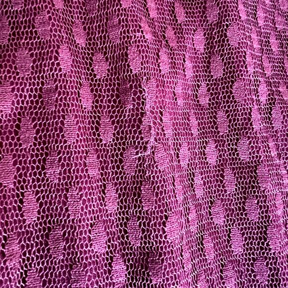 Nina Leonard Chiffon Kjole Trapeze Shift Dress Women Large Purple Lace Coquette - Picture 10 of 16